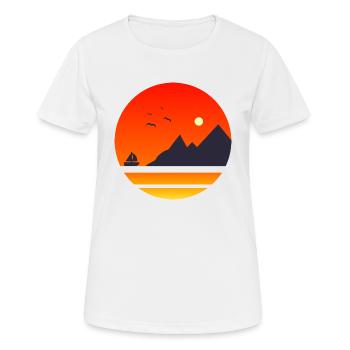 boat in sunset - Frauen T-Shirt atmungsaktiv - Weiß - Vorne - AI Model Female 172 dark (172cm)