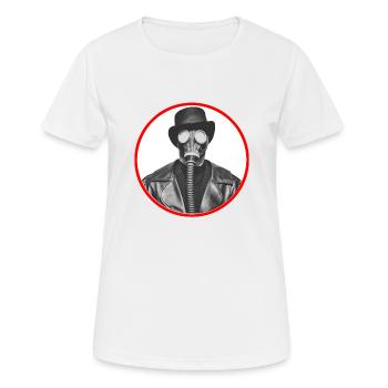 Der Mann mit der Gasmaske - Frauen T-Shirt atmungsaktiv - Weiß - Vorne - AI Model Female 172 dark (172cm)