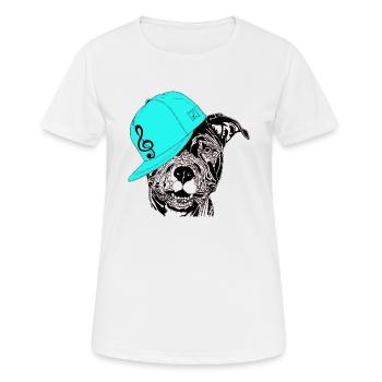 American Bully XL-Musiknote-Hip Hop-Capi - T-shirt respirant Femme - blanc - Devant - AI Model Female 172 dark (172cm)