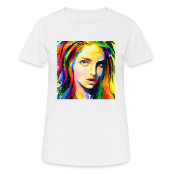 colorful woman - Frauen T-Shirt atmungsaktiv - Weiß - Vorne - AI Model Female 172 dark (172cm)