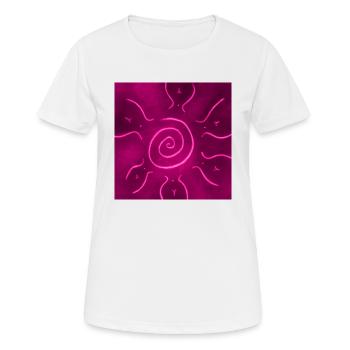 ROSA SONNE - Frauen T-Shirt atmungsaktiv - Weiß - Vorne - AI Model Female 172 dark (172cm)