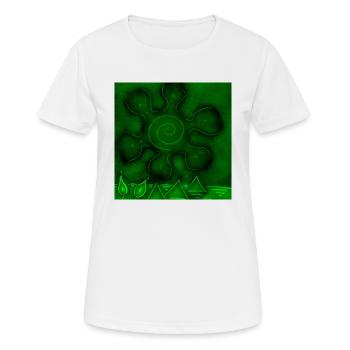 SONNE AUF GRÜNEN PYRAMIDEN - Frauen T-Shirt atmungsaktiv - Weiß - Vorne - AI Model Female 172 dark (172cm)