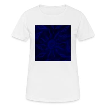 SOLEIL ÉLECTRIQUE ET FLEURS - T-shirt respirant Femme - blanc - Devant - AI Model Female 172 dark (172cm)