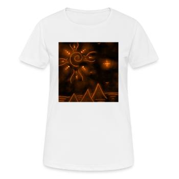 SONNEN- UND ORANGEFARBENE PYRAMIDEN - Frauen T-Shirt atmungsaktiv - Weiß - Vorne - AI Model Female 172 dark (172cm)