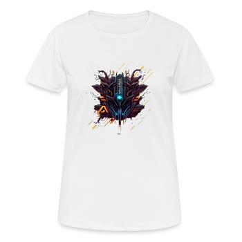 Logo cybernétique futuriste - T-shirt respirant Femme - blanc - Devant - AI Model Female 172 dark (172cm)