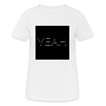 Yeah (Schwarz) - Frauen T-Shirt atmungsaktiv - Weiß - Vorne - AI Model Female 172 dark (172cm)