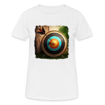 Bogenschießen erfordert hohe Präzision - Frauen T-Shirt atmungsaktiv - Weiß - Vorne - AI Model Female 172 dark (172cm)