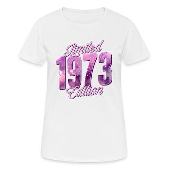 1973 Naissance femme d’anniversaire - T-shirt respirant Femme - blanc - Devant - AI Model Female 172 dark (172cm)