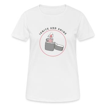 Feuerzeug Benzin Anzünden - Frauen T-Shirt atmungsaktiv - Weiß - Vorne - AI Model Female 172 dark (172cm)