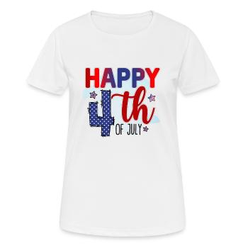 Joyeux 4 juillet - T-shirt respirant Femme - blanc - Devant - AI Model Female 172 dark (172cm)