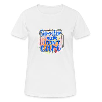 ACHTUNG: Es ist mir egal - Frauen T-Shirt atmungsaktiv - Weiß - Vorne - AI Model Female 172 dark (172cm)