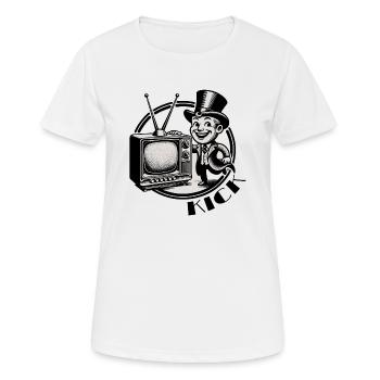Retro Kick TV - Mainstream abschalten - Frauen T-Shirt atmungsaktiv - Weiß - Vorne - AI Model Female 172 dark (172cm)