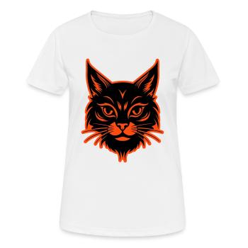 Tête de chat - T-shirt respirant Femme - blanc - Devant - AI Model Female 172 dark (172cm)