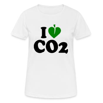 I love co2 - Frauen T-Shirt atmungsaktiv - Weiß - Vorne - AI Model Female 172 dark (172cm)