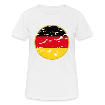 Schwarz-Rot-Gold: Deutschland-Style - Frauen T-Shirt atmungsaktiv - Weiß - Vorne - AI Model Female 172 dark (172cm)