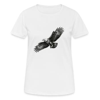 White-tailed eagle in flight - a symbol of freedom - Women's Breathable T-Shirt - white - Front - AI Model Female 172 dark (172cm)