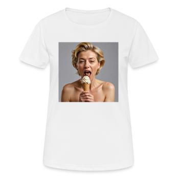 Ursula - Frauen T-Shirt atmungsaktiv - Weiß - Vorne - AI Model Female 172 dark (172cm)