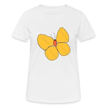 Un papillon jaune - T-shirt respirant Femme - blanc - Devant - AI Model Female 172 dark (172cm)