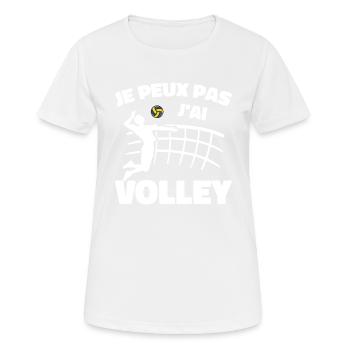 Ich kann nicht Volleyball spielen - Frauen T-Shirt atmungsaktiv - Weiß - Vorne - AI Model Female 172 dark (172cm)