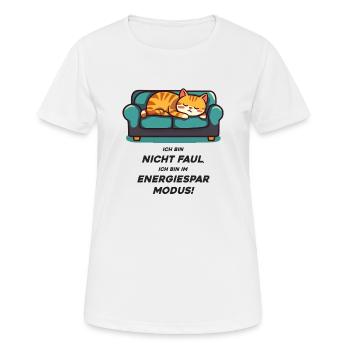 Faul - Frauen T-Shirt atmungsaktiv - Weiß - Vorne - AI Model Female 172 dark (172cm)