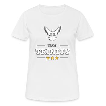 TEAM TRINITY - Frauen T-Shirt atmungsaktiv - Weiß - Vorne - AI Model Female 172 dark (172cm)
