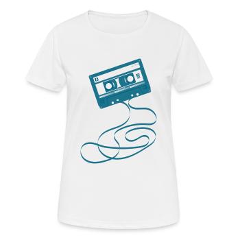 Cassette audio - T-shirt respirant Femme - blanc - Devant - AI Model Female 172 dark (172cm)