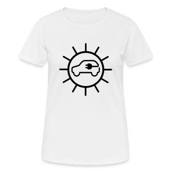 e-auto, e-mobilität,elektro-auto, zoe, EV-driver, - Frauen T-Shirt atmungsaktiv - Weiß - Vorne - AI Model Female 172 dark (172cm)