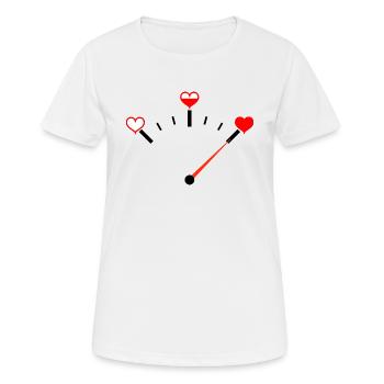 Liebesbarometer Herz Liebe Tankanzeige - Frauen T-Shirt atmungsaktiv - Weiß - Vorne - AI Model Female 172 dark (172cm)