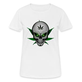 Chanvre Crâne 003 - T-shirt respirant Femme - blanc - Devant - AI Model Female 172 dark (172cm)