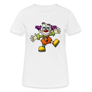 clown harlekin hofnarr kasper komiker narr witzbol - Frauen T-Shirt atmungsaktiv - Weiß - Vorne - AI Model Female 172 dark (172cm)