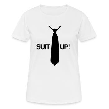 Suit Up! Anzug - Krawatte - Frauen T-Shirt atmungsaktiv - Weiß - Vorne - AI Model Female 172 dark (172cm)