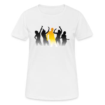 Tanzende Menschen auf einer Party - Frauen T-Shirt atmungsaktiv - Weiß - Vorne - AI Model Female 172 dark (172cm)