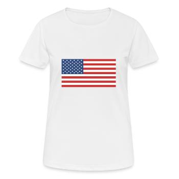 American flag - Women's Breathable T-Shirt - white - Front - AI Model Female 172 dark (172cm)