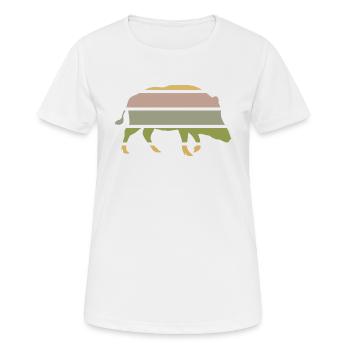 sangliers habitants de la forêt sanglier de la forêt eber-coucher de soleil - T-shirt respirant Femme - blanc - Devant - AI Model Female 172 dark (172cm)