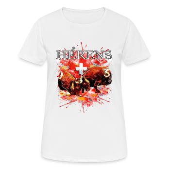 Kampfkuh, Schweizer Herenskuh - Frauen T-Shirt atmungsaktiv - Weiß - Vorne - AI Model Female 172 dark (172cm)