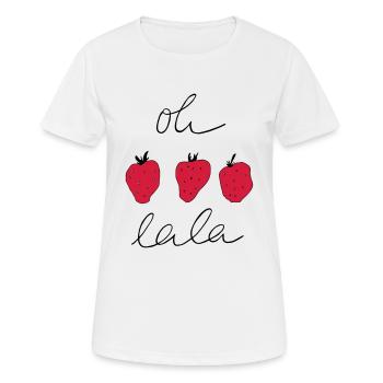 Erdbeere Oh lala freche Früchtchen - T-shirt respirant Femme - blanc - Devant - AI Model Female 172 dark (172cm)