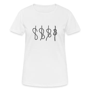 Knot Science Escalade Nœuds arrière Nœuds - T-shirt respirant Femme - blanc - Devant - AI Model Female 172 dark (172cm)