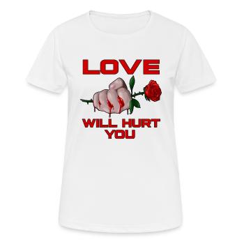 L’amour vous fera mal - T-shirt respirant Femme - blanc - Devant - AI Model Female 172 dark (172cm)