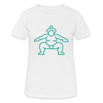 Sumo japonais turquoise - T-shirt respirant Femme - blanc - Devant - AI Model Female 172 dark (172cm)