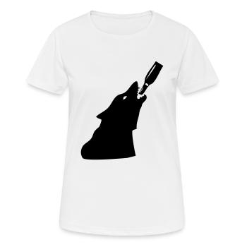 Besoffener Wolf - Frauen T-Shirt atmungsaktiv - Weiß - Vorne - AI Model Female 172 dark (172cm)