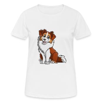 Australian Shepherd Red Habs - Frauen T-Shirt atmungsaktiv - Weiß - Vorne - AI Model Female 172 dark (172cm)