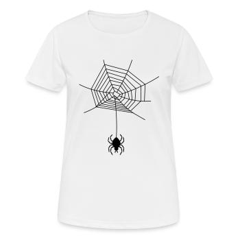 spinne_im_netz_f1 - Women's Breathable T-Shirt - white - Front - AI Model Female 172 dark (172cm)