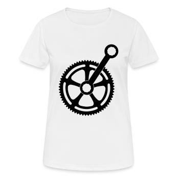 Zahnrad - Frauen T-Shirt atmungsaktiv - Weiß - Vorne - AI Model Female 172 dark (172cm)
