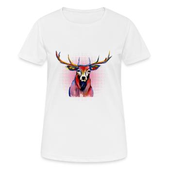 Gepunkteter Hirsch - Frauen T-Shirt atmungsaktiv - Weiß - Vorne - AI Model Female 172 dark (172cm)