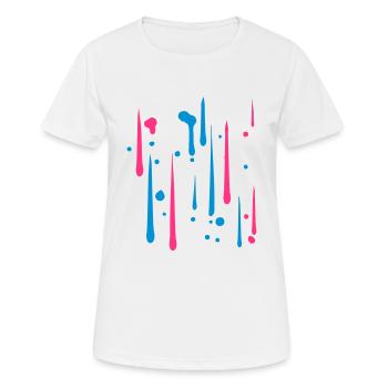 regen tropfen graffiti spray cool durchhalten schw - Frauen T-Shirt atmungsaktiv - Weiß - Vorne - AI Model Female 172 dark (172cm)