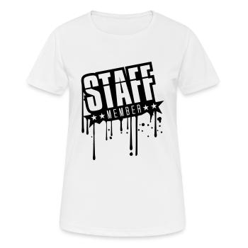 graffiti gouttes pulvérisation timbre colle silhouette personnel - T-shirt respirant Femme - blanc - Devant - AI Model Female 172 dark (172cm)