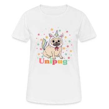 Unipug-Grafik - Frauen T-Shirt atmungsaktiv - Weiß - Vorne - AI Model Female 172 dark (172cm)