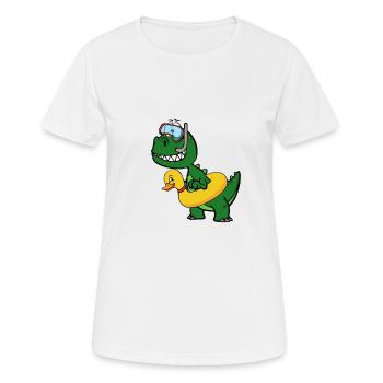 T-rex - T-shirt respirant Femme - blanc - Devant - AI Model Female 172 dark (172cm)