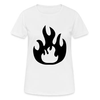 fire__f1 - Frauen T-Shirt atmungsaktiv - Weiß - Vorne - AI Model Female 172 dark (172cm)
