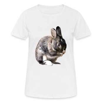 Kaninchen - Frauen T-Shirt atmungsaktiv - Weiß - Vorne - AI Model Female 172 dark (172cm)